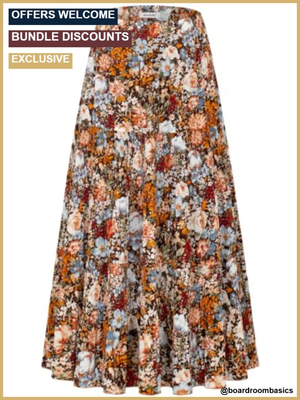 Women's High Waist Tiered Maxi Skirt with Pockets